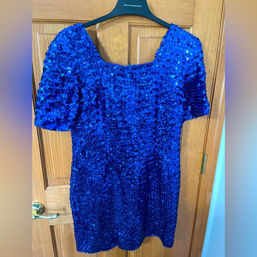 Blue Sequins Vintage Dress